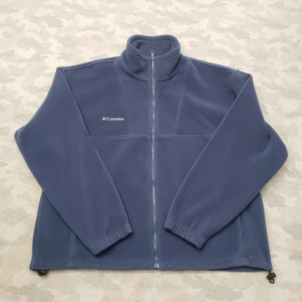 Columbia Fleece Jacket Mens XL Blue Full Zip Outdoor Pockets